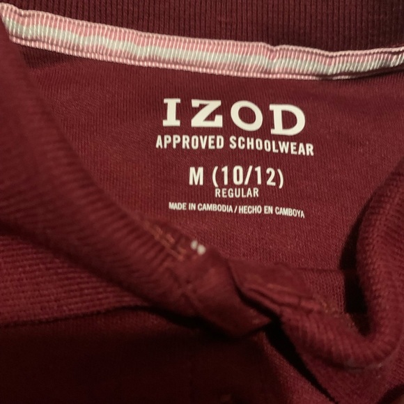 IZOD Burgundy Polo Shirt M (10-12) kid - Picture 5 of 7